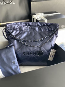 CC original calfskin 22 small handbag AS3260 dark blue