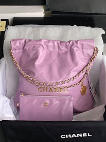  CC original calfskin 22 small handbag AS3260 light purple