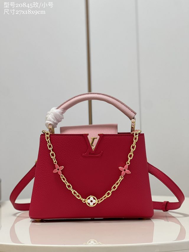 Louis vuitton original calfskin capucines BB handbag M20815 rose pink
