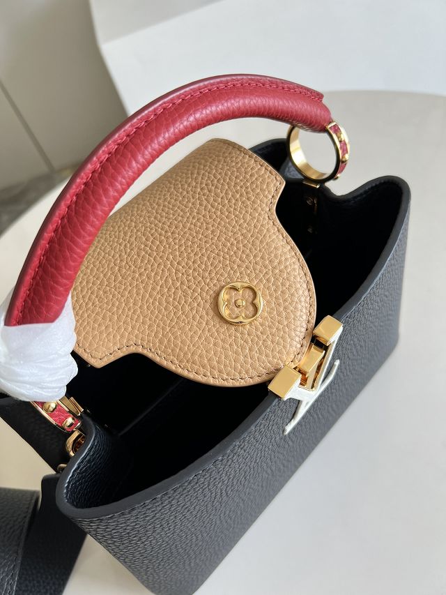 Louis vuitton original calfskin capucines BB handbag M58671 black