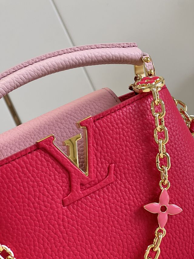 Louis vuitton original calfskin capucines mini handbag M20845 rose pink