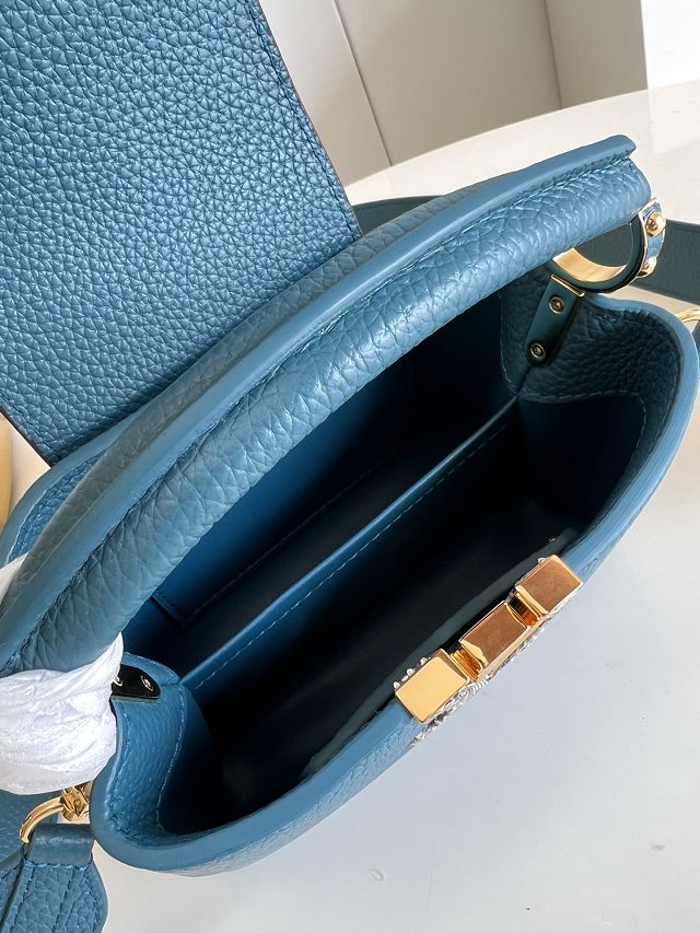 Louis vuitton original calfskin capucines mini handbag M55986 blue