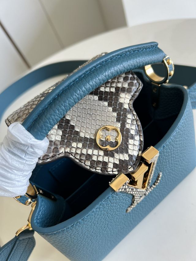 Louis vuitton original calfskin capucines mini handbag M55986 blue
