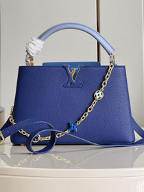 Louis vuitton original calfskin capucines mm handbag M20708 blue