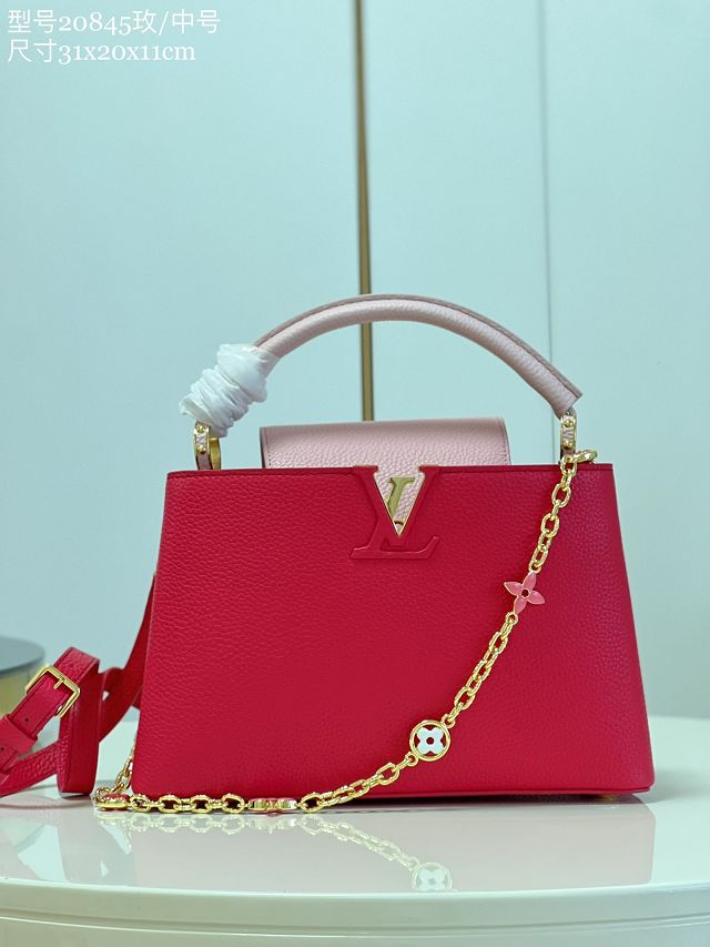 Louis vuitton original calfskin capucines mm handbag M20708 rose pink