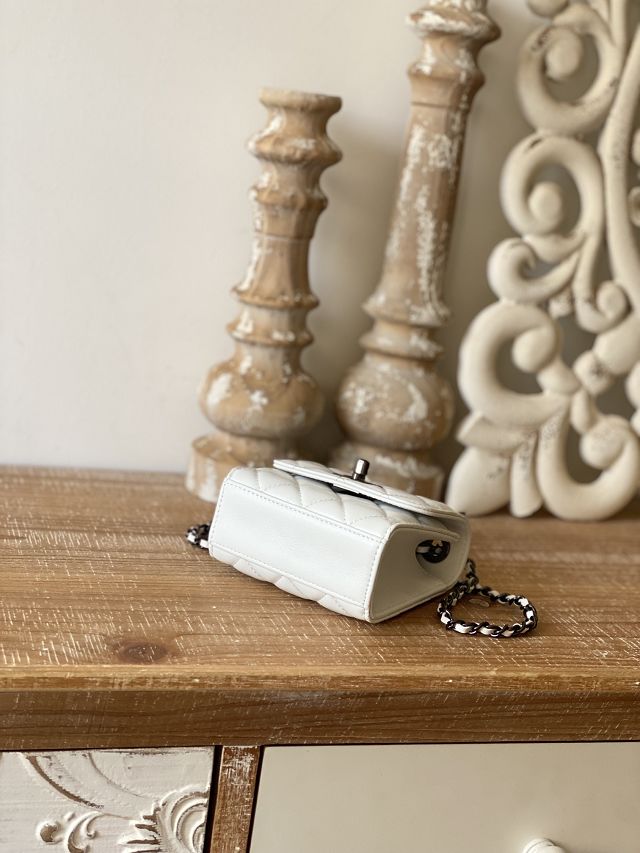 CC original lambskin mini wallet on chain A82769 white&black