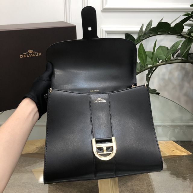 Delvaux original box calfskin brillant bag MM AA0555 black
