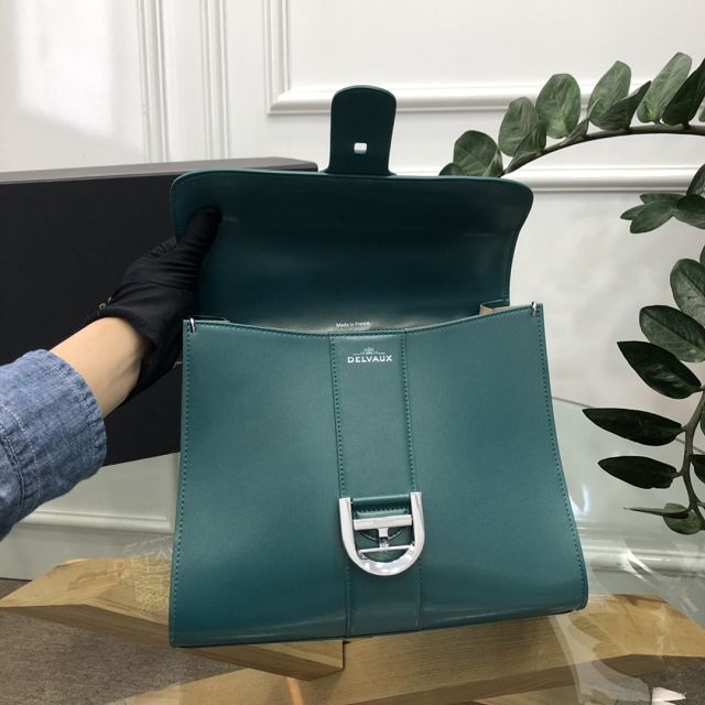 Delvaux original box calfskin brillant bag MM AA0555 green
