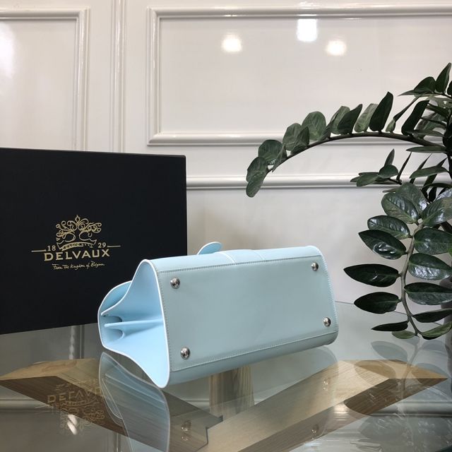 Delvaux original box calfskin brillant bag MM AA0555 light blue