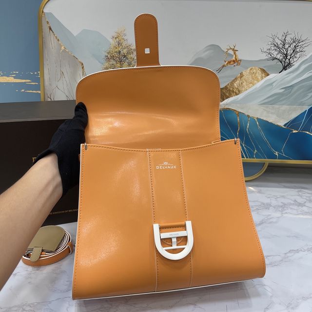 Delvaux original box calfskin brillant bag MM AA0555 orange
