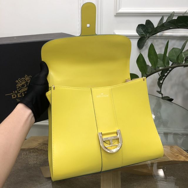 Delvaux original box calfskin brillant bag MM AA0555 yellow