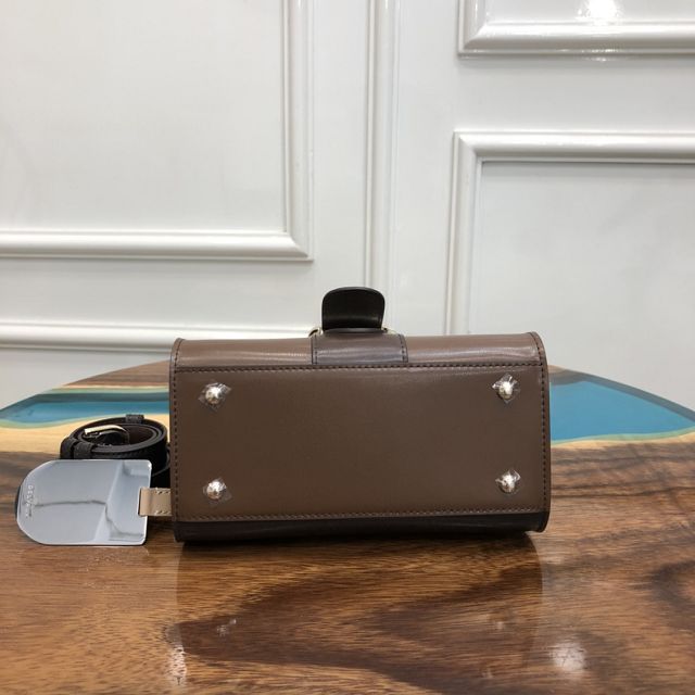Delvaux original box calfskin brillant mini bag AA0406 grey&coffee