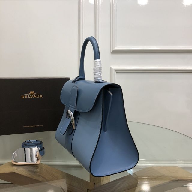Delvaux original box calfskin brillant bag MM AA0555 blue