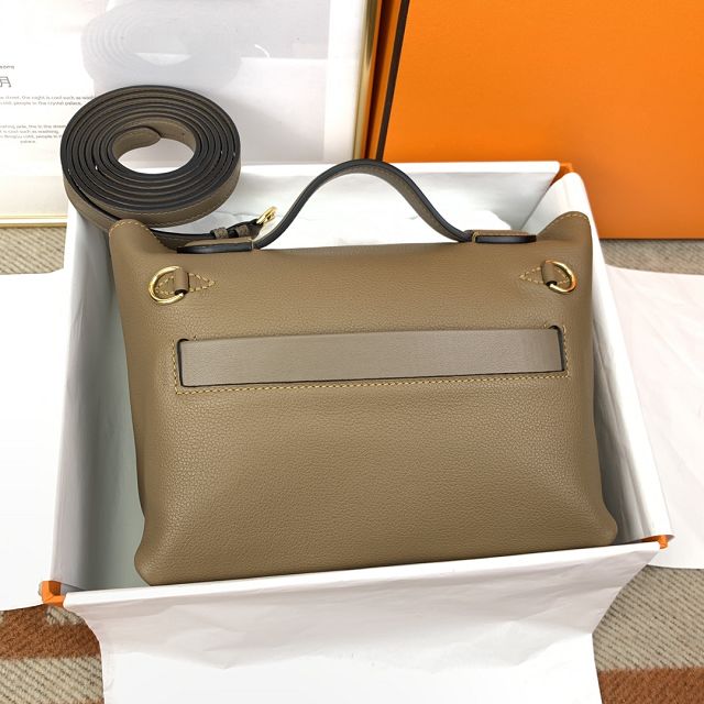 Hermes original togo leather small kelly 2424 bag HH03698 beige de weimar