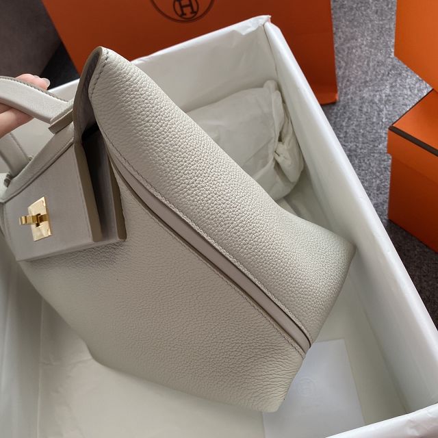 Hermes original togo leather small kelly 2424 bag HH03698 pearlash