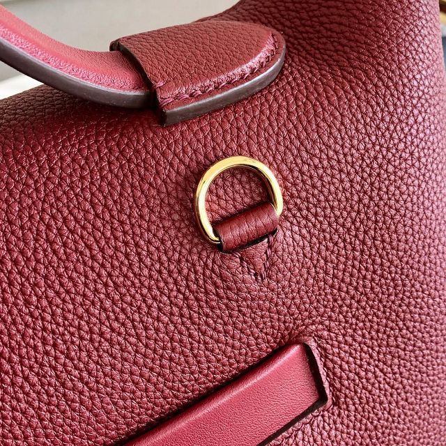 Hermes original togo leather small kelly 2424 bag HH03698 rubis