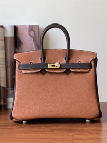 Hermes handmade original togo leather birkin bag BK0350 brown