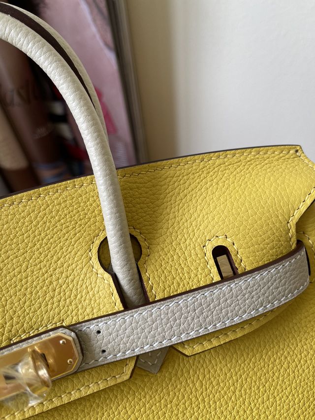 Hermes handmade original togo leather birkin bag BK0350 jaune de naples