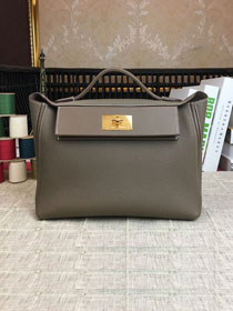 Hermes original togo leather small kelly 2424 bag HH03698 etoupe grey