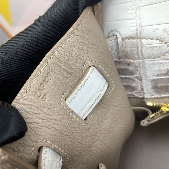 Top hermes handmade genuine 100% crocodile leather Kelly bag K320-5 white