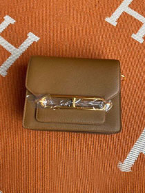 Hermes original evercolor leather roulis bag R18 beige de weimar