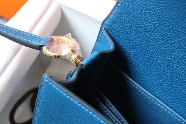 Hermes original evercolor leather roulis bag R18 deep blue