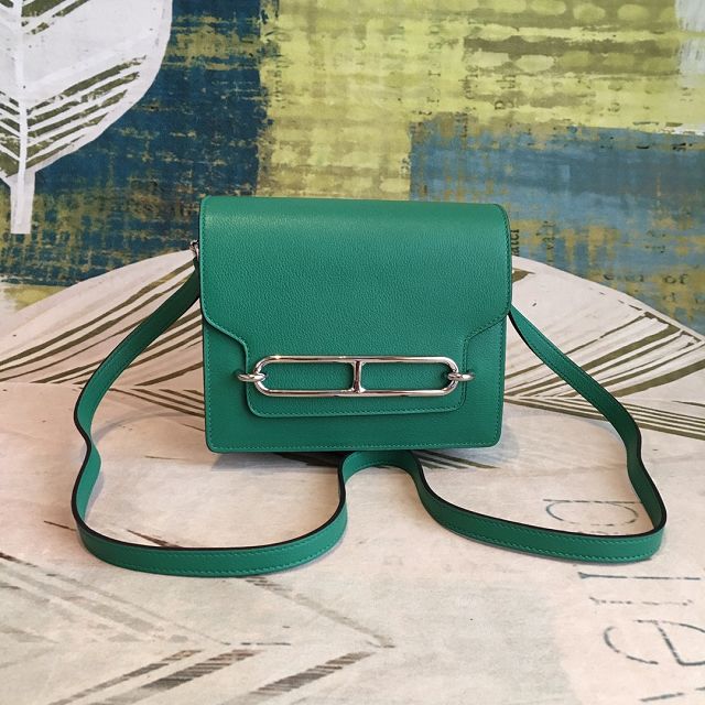 Hermes original evercolor leather roulis bag R18 vert verigo 