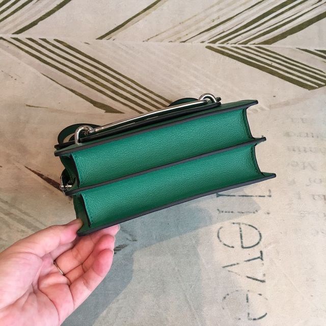 Hermes original evercolor leather roulis bag R18 vert verigo 