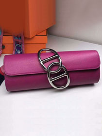 Hermes original swfit leather egee clutch E001 anemone