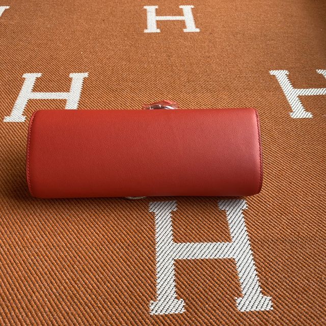 Hermes original swfit leather egee clutch E001 red