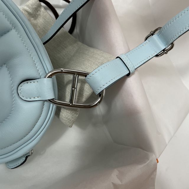 Hermes original swift leather roulis in-the-loop bag HR0019 blue brume