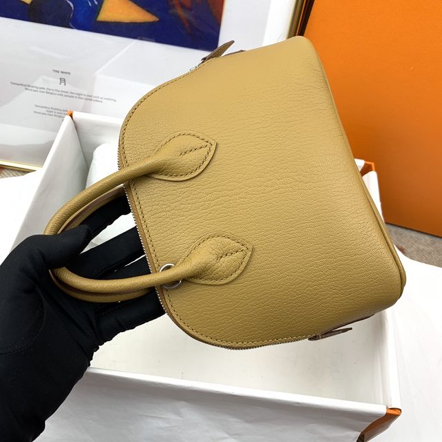 Hermes original chevre leather mini bolide bag H018 sesame