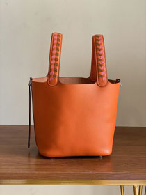 Hermes original epsom leather small picotin lock bag HP0018 orange