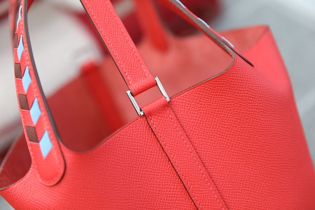 Hermes original epsom leather picotin lock 22 bag HP0022 red