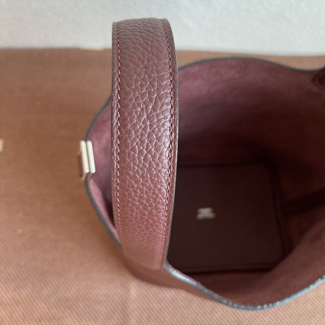 Hermes original togo leather small picotin lock bag HP0018 bordeaux
