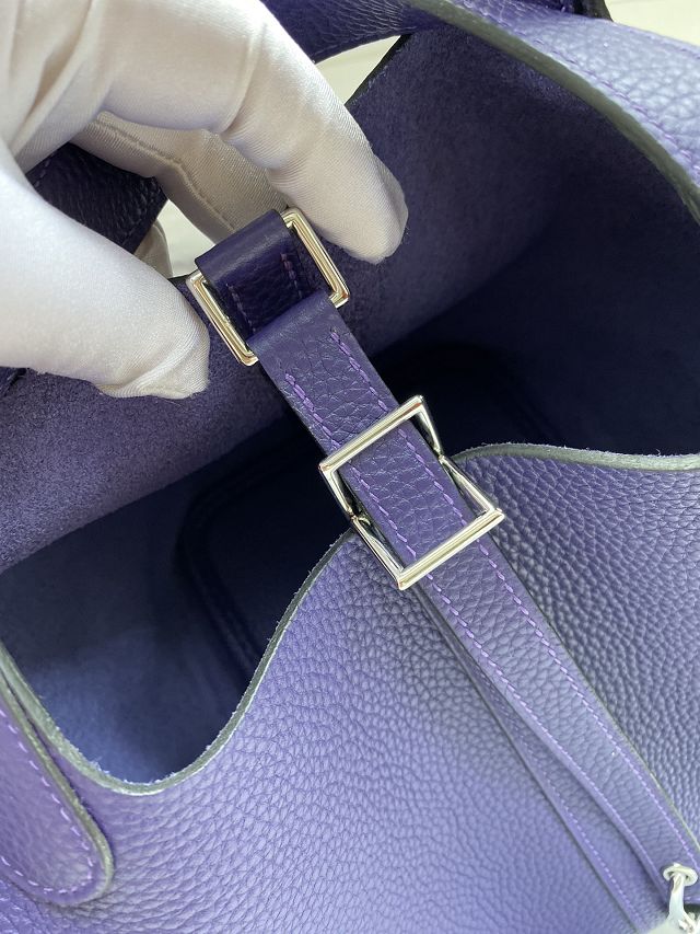Hermes original togo leather small picotin lock bag HP0018 iris 