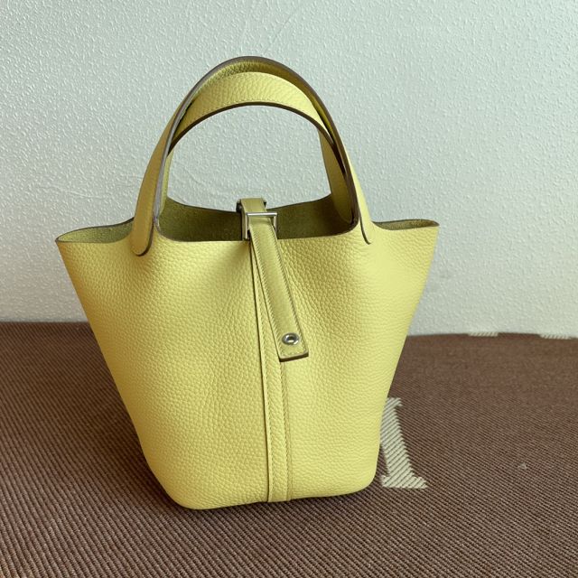 Hermes original togo leather picotin lock bag HP0022 jaune poussin