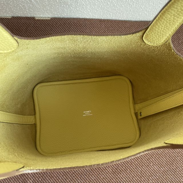Hermes original togo leather small picotin lock bag HP0018 jaune poussin