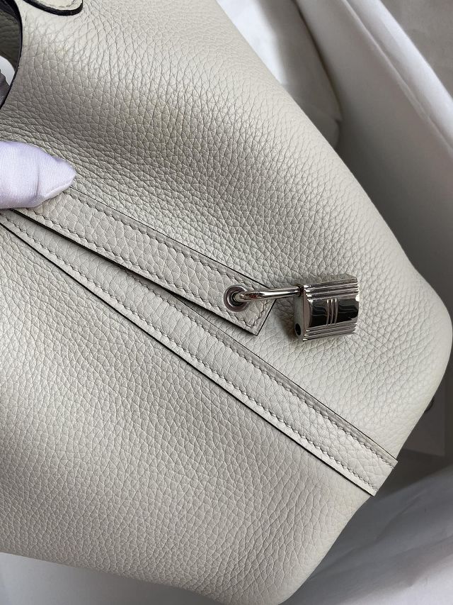 Hermes original togo leather small picotin lock bag HP0018 pearlash