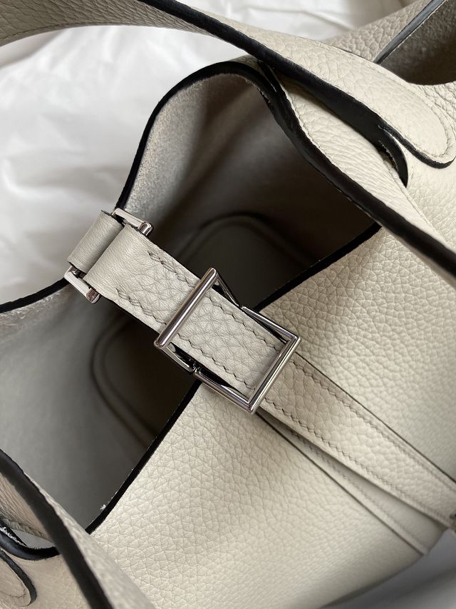 Hermes original togo leather small picotin lock bag HP0018 pearlash