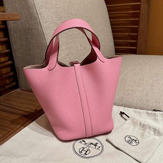 Hermes original togo leather picotin lock bag HP0022 pink