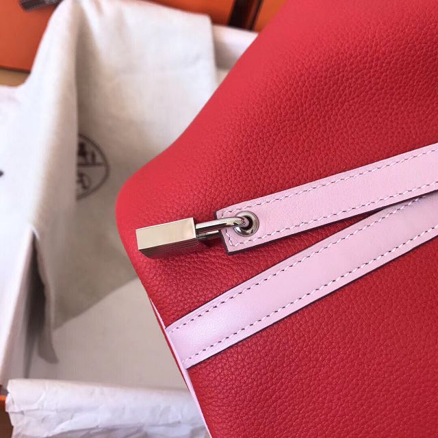 Hermes original togo leather picotin lock bag HP0022 red&pink