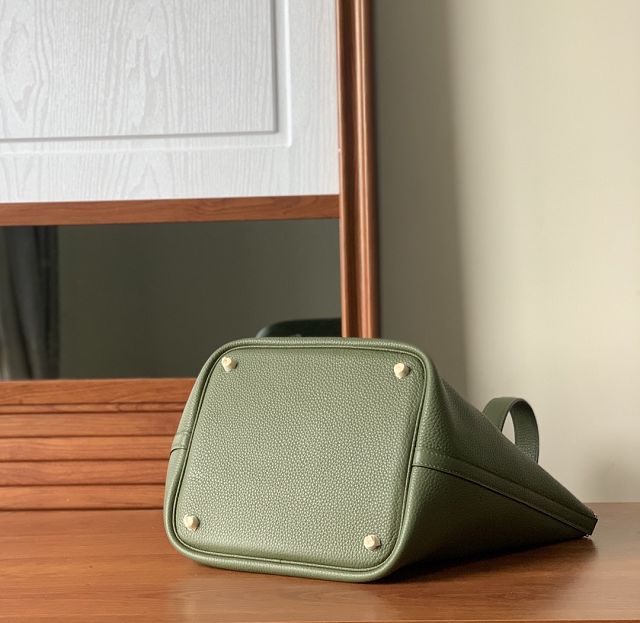 Hermes original togo leather small picotin lock bag HP0018 army green
