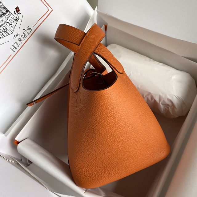 Hermes original togo leather small picotin lock bag HP0018 orange