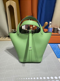 Hermes original togo leather small picotin lock bag HP0018 vert criquet