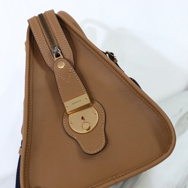 2023 GG original calfskin medium top handle bag 715666 brown