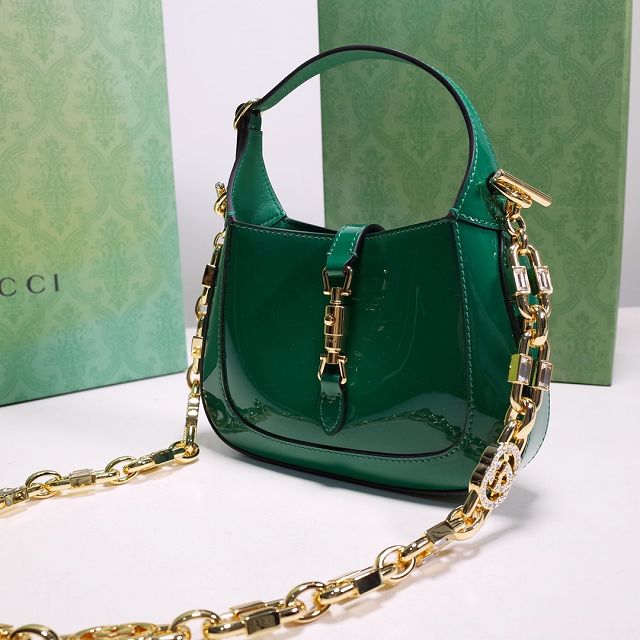 2023 GG original patent calfskin jackie 1961 mini shoulder bag 699651 green