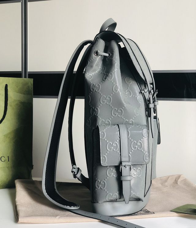 GG original embossed calfskin backpack 625770 grey