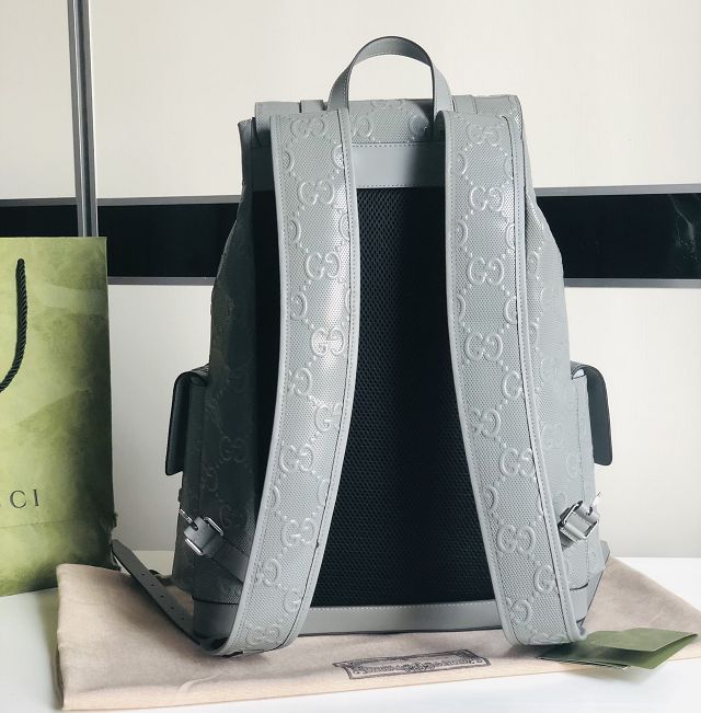 GG original embossed calfskin backpack 625770 grey