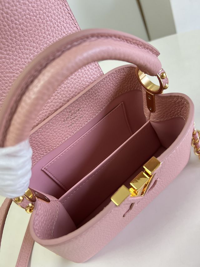 Louis vuitton original calfskin capucines mini handbag M48865 pink